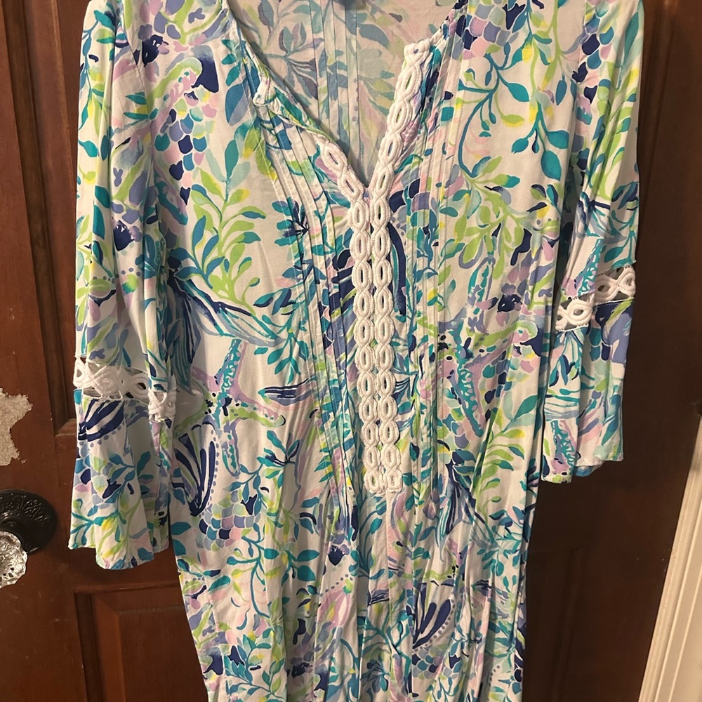 Lilly Pulitzer Multicolor Floral Dress with Lace